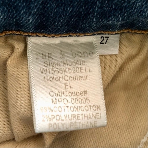 Rag & Bone High Rise Skinny Ankle Jeans in EL Medium Wash Size 27 - Picture 5 of 5